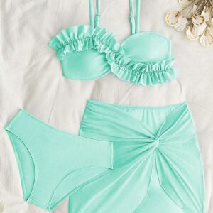 Đồ bơi bikini bé gái xanh mint thanh lịch mùa hè