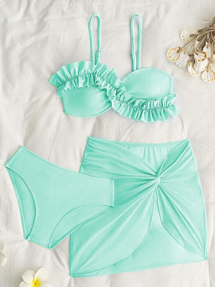 Đồ bơi bikini bé gái xanh mint thanh lịch mùa hè Đồ bơi bikini bé gái xanh mint thanh lịch mùa hè