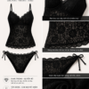tankini hoa lưới trắng kem
