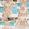 tankini dài tay hoa lưới