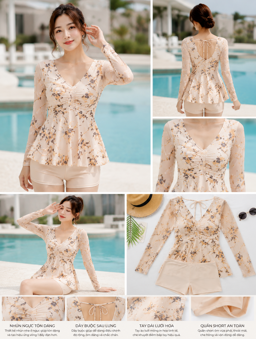 tankini dài tay hoa lưới tankini dài tay hoa lưới