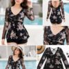 tankini dài tay hoa lưới